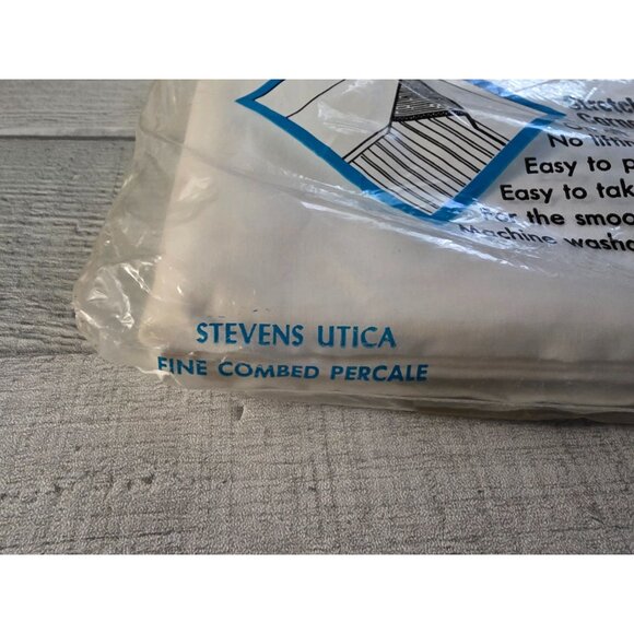 Stevens Utica Fine Combed Percale Fitted Sheet 54 X 76 Double Bottom Standard De - Picture 4 of 5